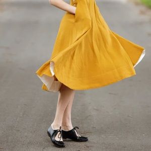 Gorgeous Son de Flor Linen Classic Skirt S Marigold 💛